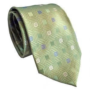 Michael Kors Mens Silk Geometric Print Tie Green